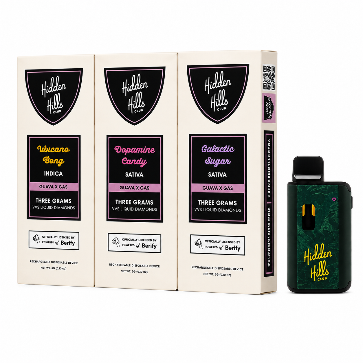 Hidden Hills VVS Liquid Diamonds 3G, extracto y cartucho de destilado