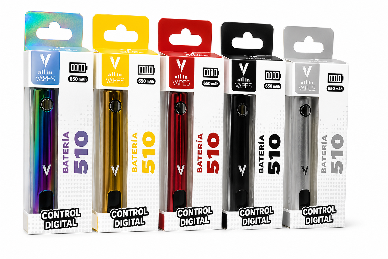 All In Vapes 510 Battery — Batería 510 · 650 mAh, disponible en Urban Cloud Colombia